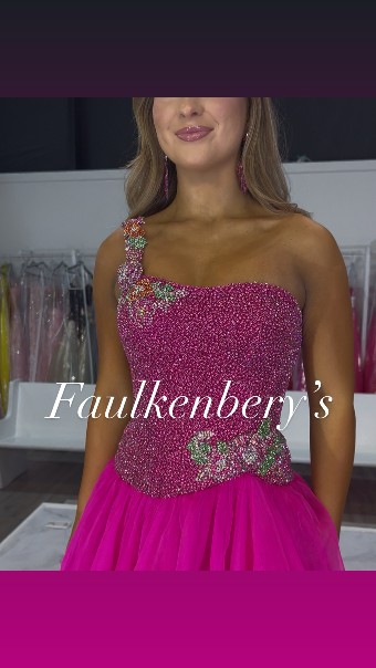 Sherri Hill V-379 #0 default Bright Fuchsia thumbnail